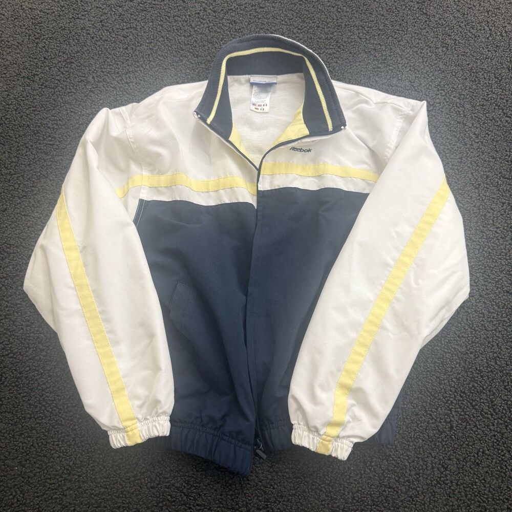 Vintage 90's Reebok Tracksuit Jacket Pants Blue Sz Small Lined Nylon Streetwear